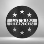 6 Star Monogram Personalized Text Steel SignCustomly Gifts