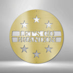 6 Star Monogram Personalized Text Steel SignCustomly Gifts