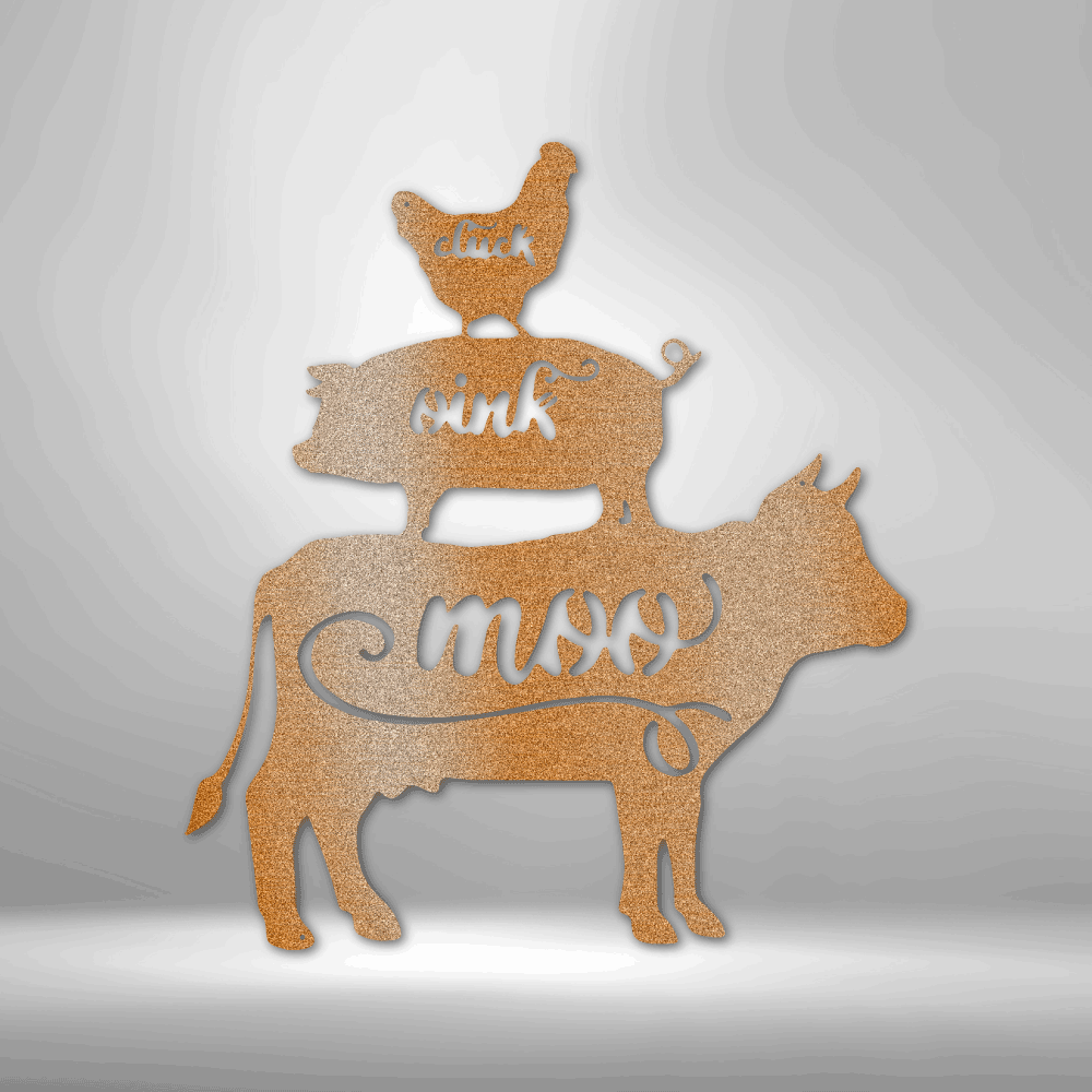 Farm Animals - Steel SignCustomly Gifts