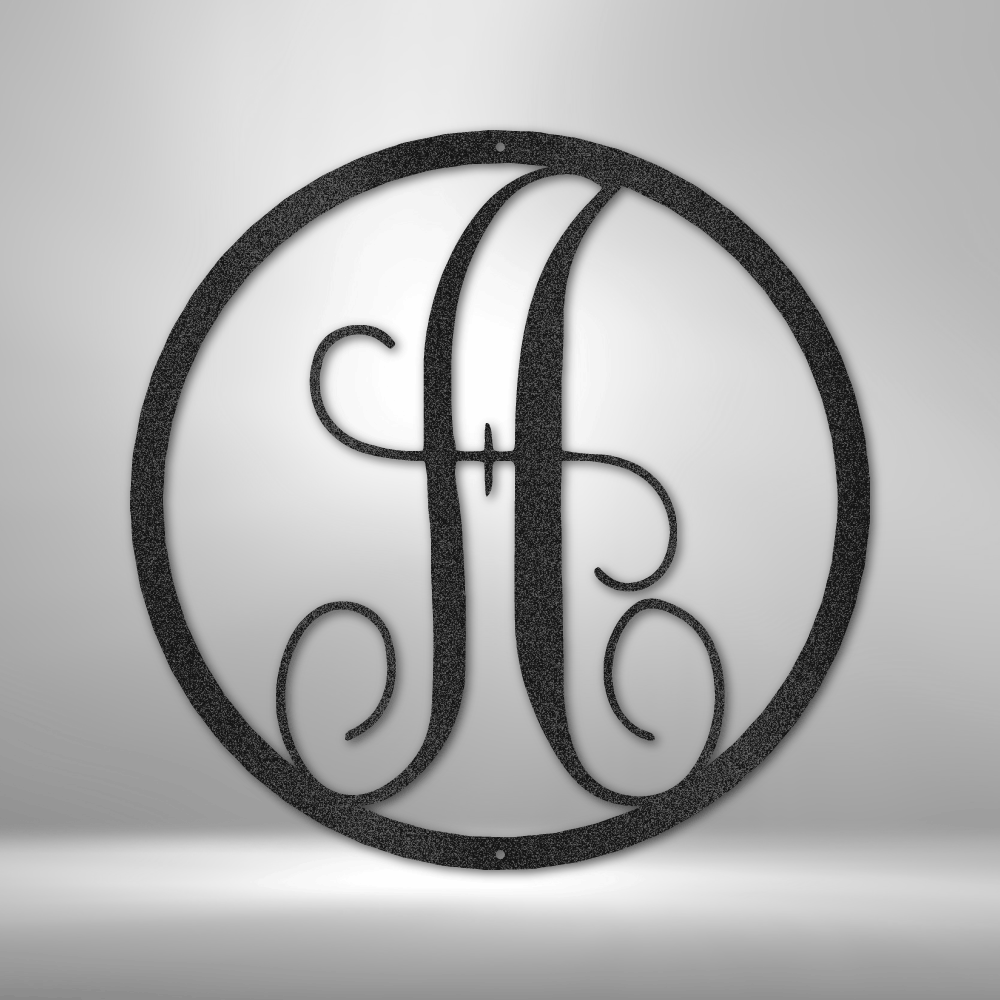 Fancy Initial Circle Personalized Monogram Steel signCustomly Gifts