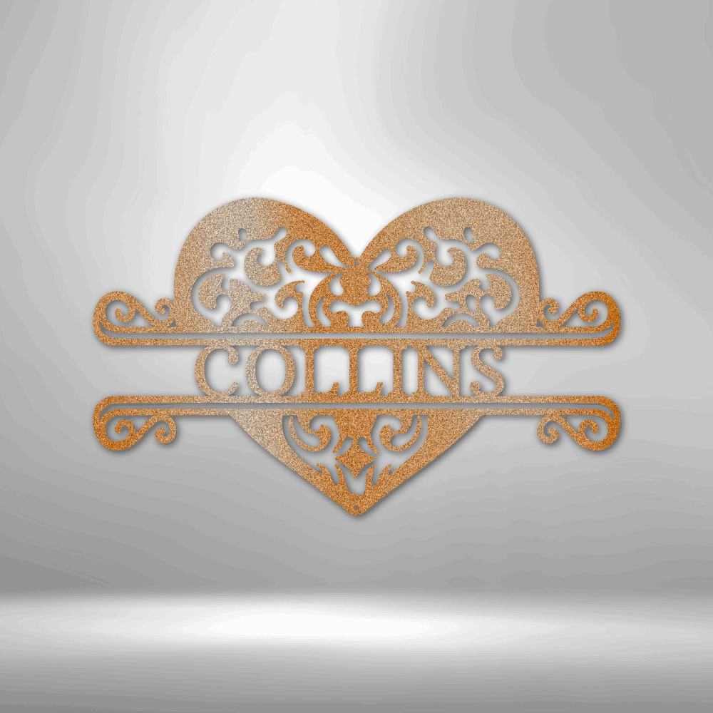 Fancy Heart Personalized Name Steel SignCustomly Gifts