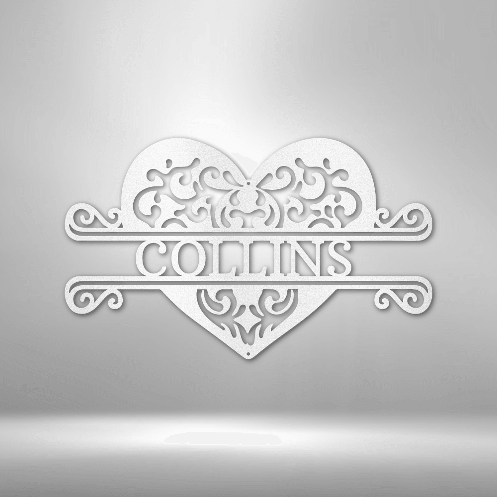 Fancy Heart Personalized Name Steel SignCustomly Gifts