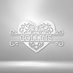 Fancy Heart Personalized Name Steel SignCustomly Gifts