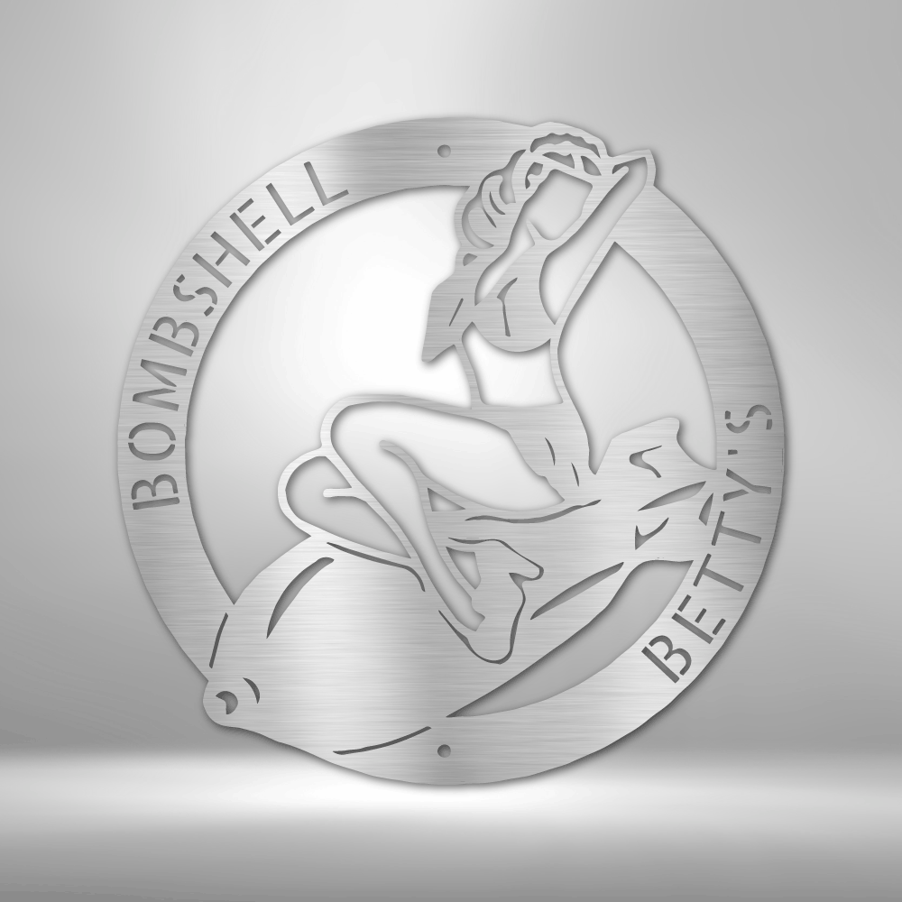 Bomber Lady Personalized Name Text Steel SignCustomly Gifts