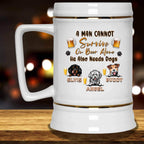 A Man Cannot Survive On Beer Alone He Also Needs Dogs Beer MugCustomly Gifts
