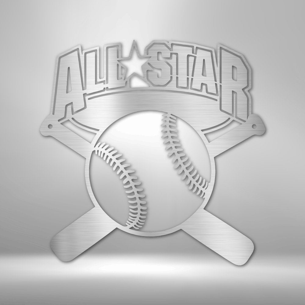 All-Star Baseball Metal SignCustomly Gifts