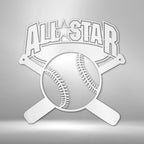 All-Star Baseball Metal SignCustomly Gifts