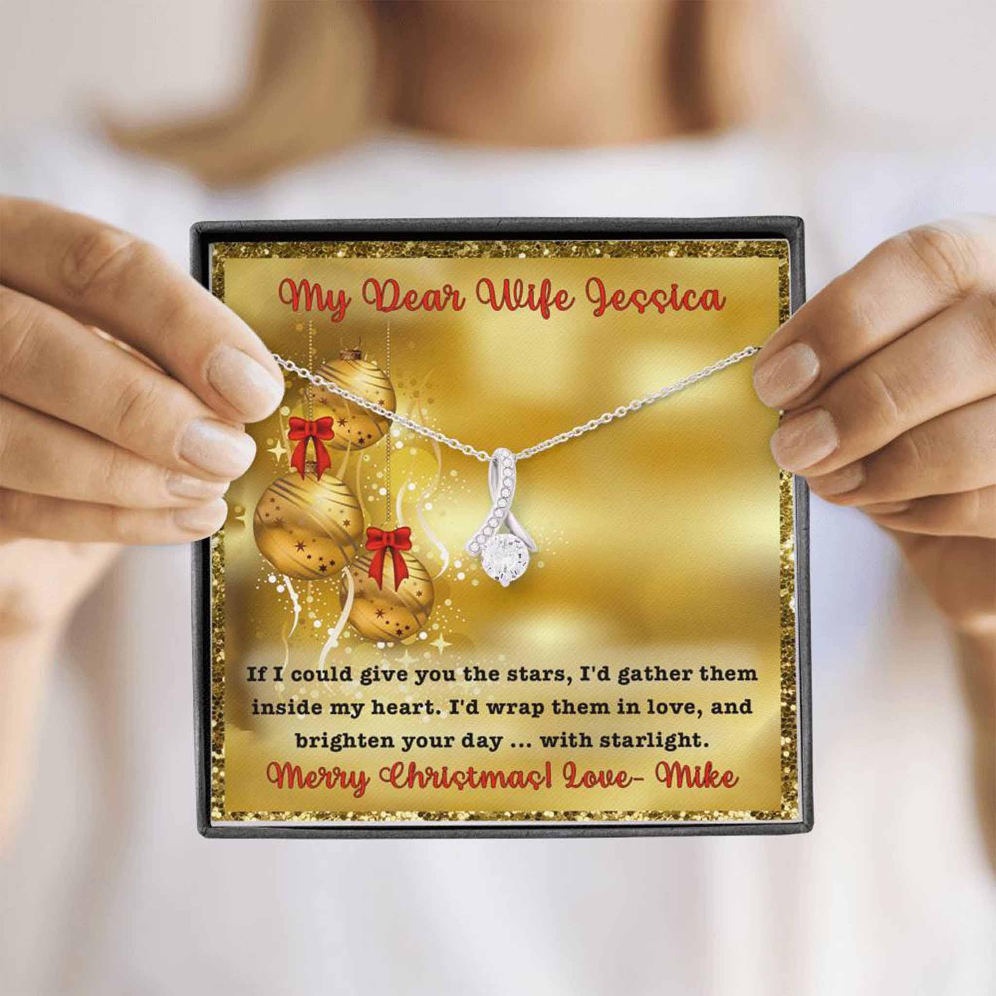 Alluring Beauty Necklace Christmas Give You The Stars Personalized Insert CardCustomly Gifts