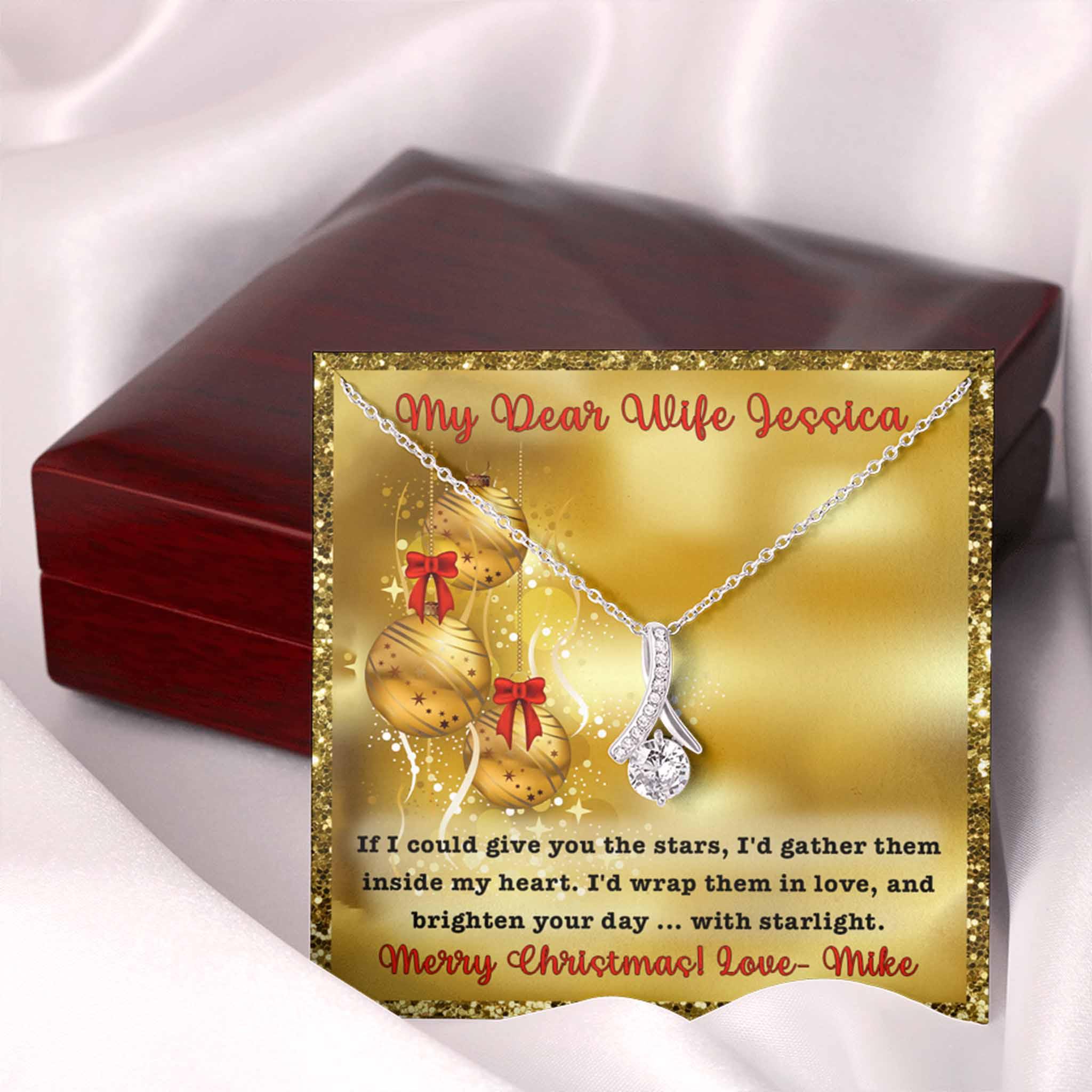 Alluring Beauty Necklace Christmas Give You The Stars Personalized Insert CardCustomly Gifts