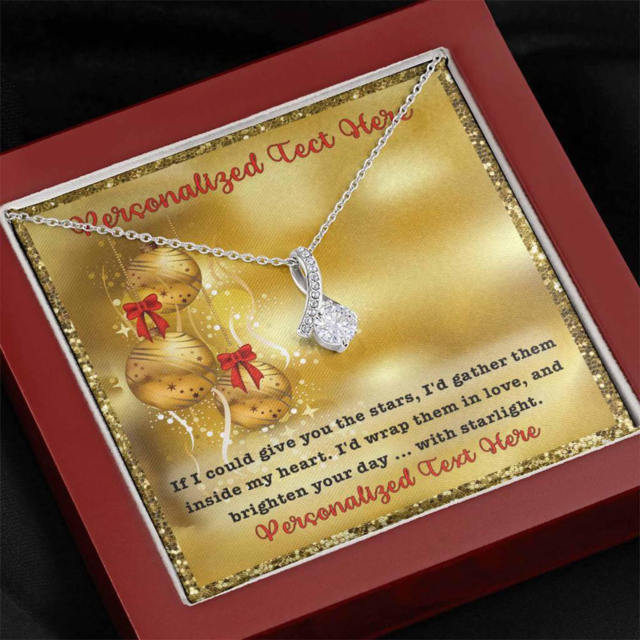Alluring Beauty Necklace Christmas Give You The Stars Personalized Insert CardCustomly Gifts