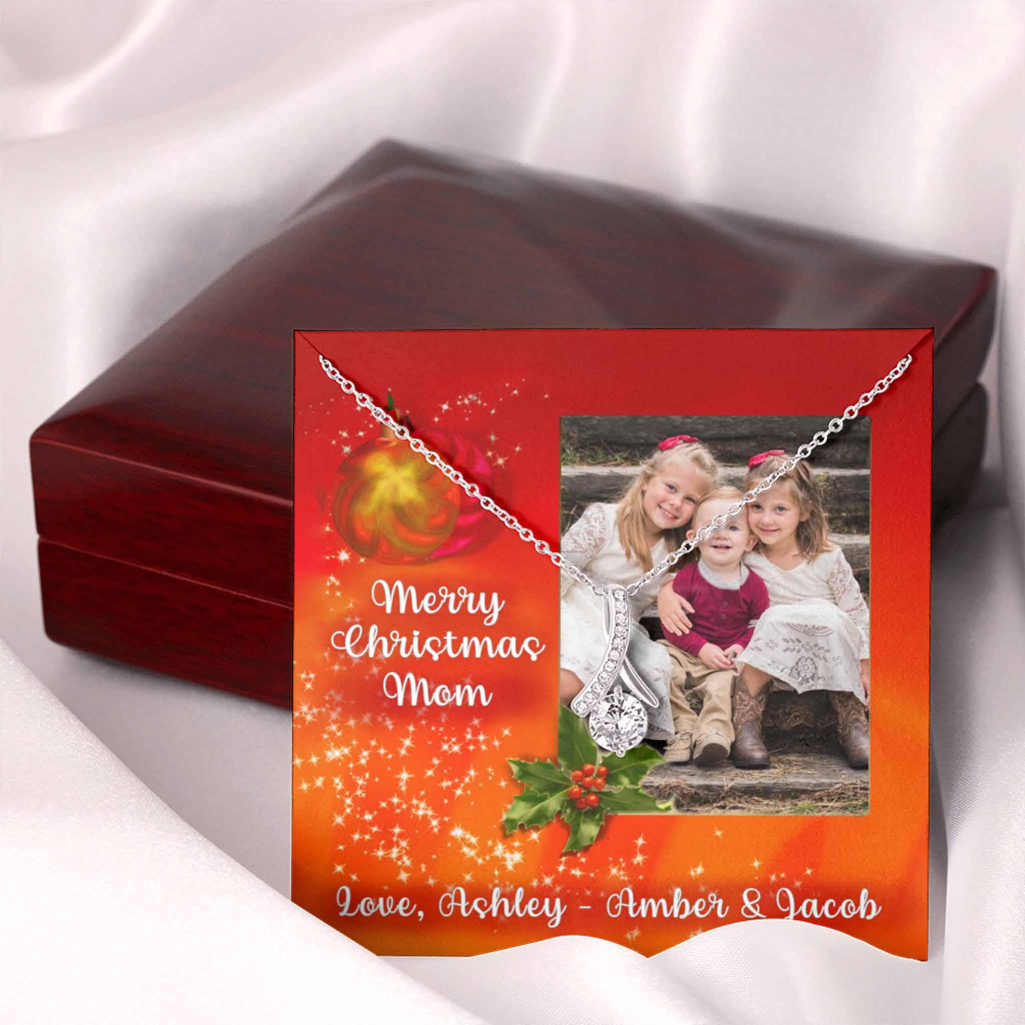 Alluring Beauty Necklace Christmas Photo v1 Personalized Insert CardCustomly Gifts