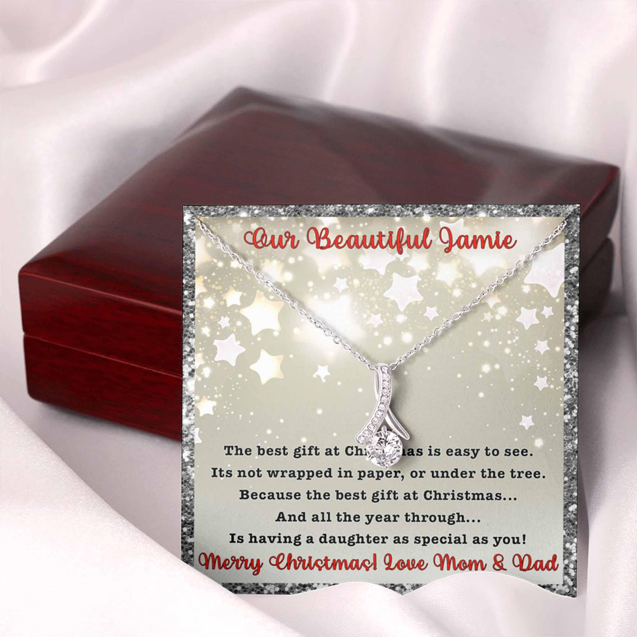 Alluring Beauty Necklace Daughter Best Gift At Christmas Personalized Insert CardCustomly Gifts