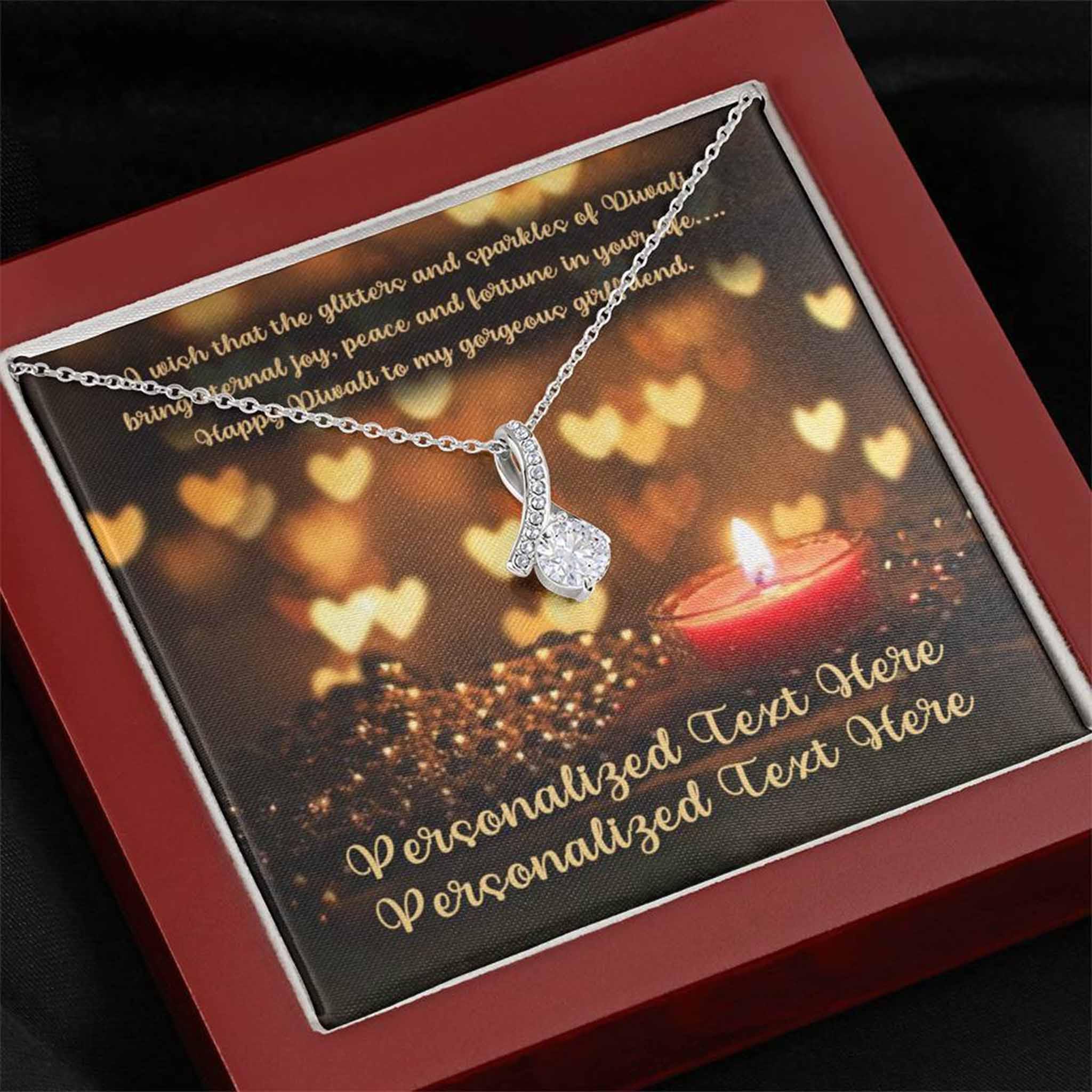 Alluring Beauty Necklace Girlfriend Happy Diwali v5 Personalized Insert CardCustomly Gifts