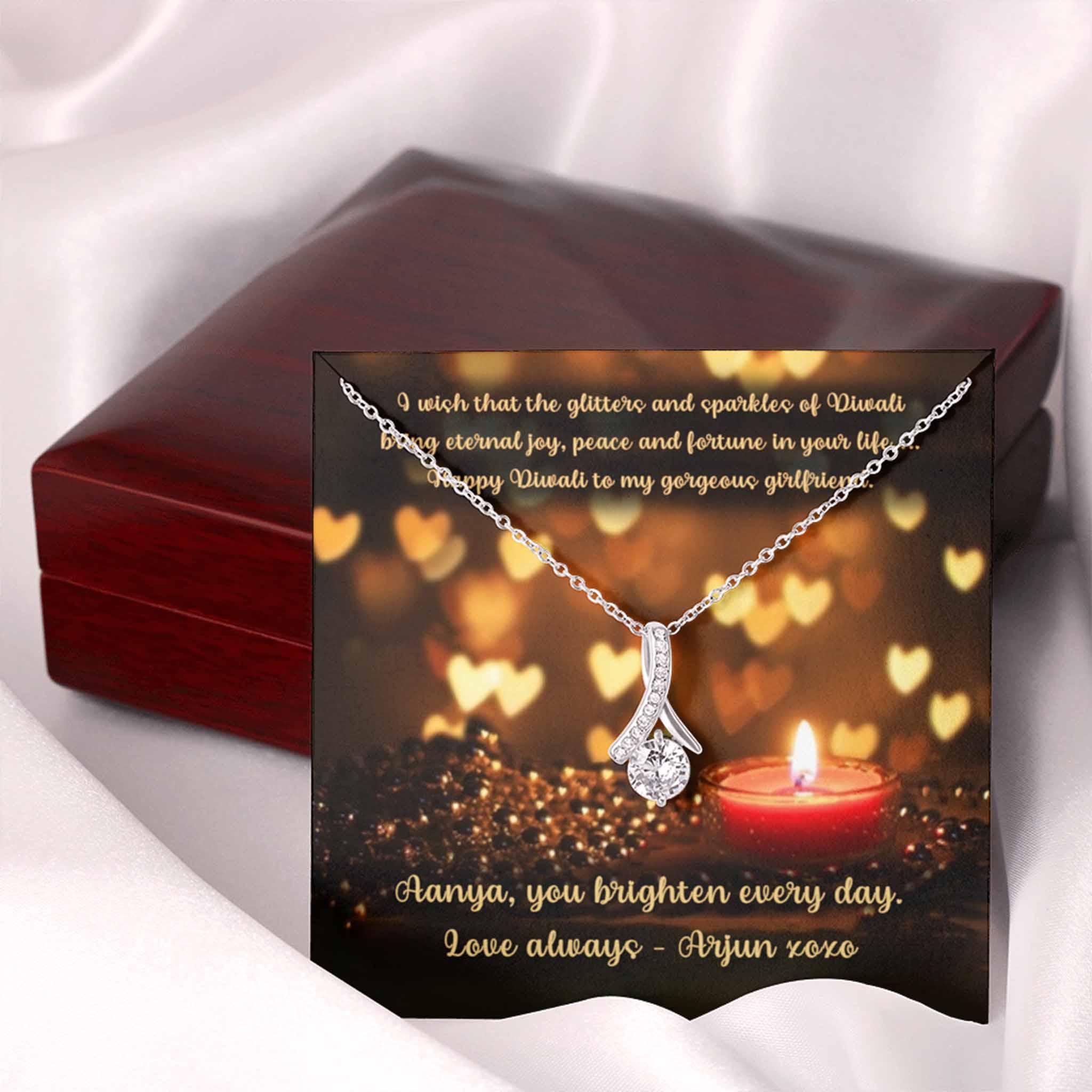 Alluring Beauty Necklace Girlfriend Happy Diwali v5 Personalized Insert CardCustomly Gifts