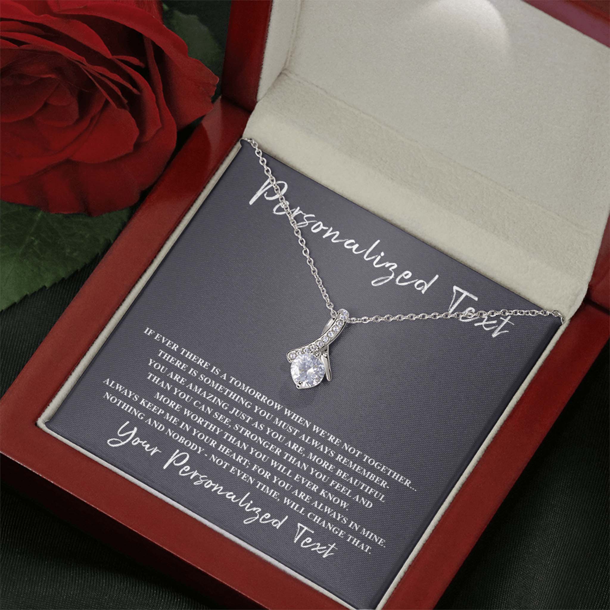 Alluring Beauty Necklace If Ever There Is a Tomorrow -Love Personalized Insert CardCustomly Gifts
