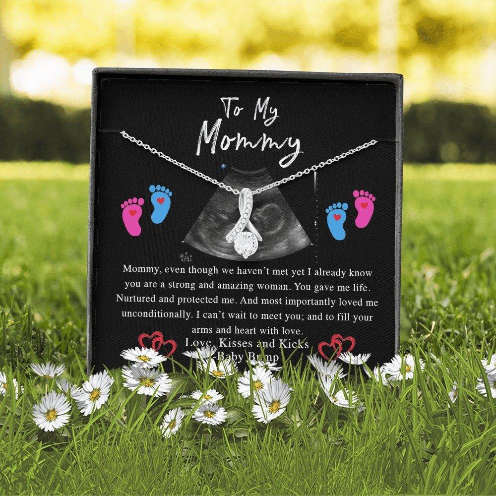 Alluring Beauty Necklace To My Mommy v1 Personalized Sonogram Image And From TextCustomly Gifts
