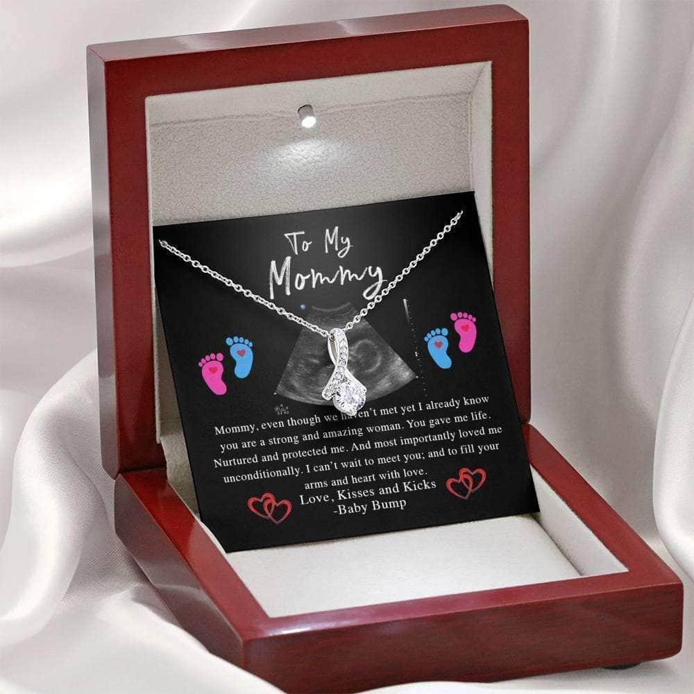 Alluring Beauty Necklace To My Mommy v1 Personalized Sonogram Image And From TextCustomly Gifts
