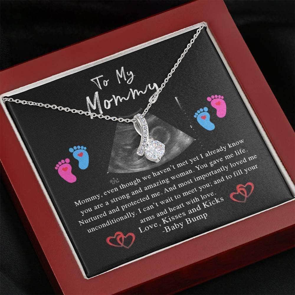Alluring Beauty Necklace To My Mommy v1 Personalized Sonogram Image And From TextCustomly Gifts
