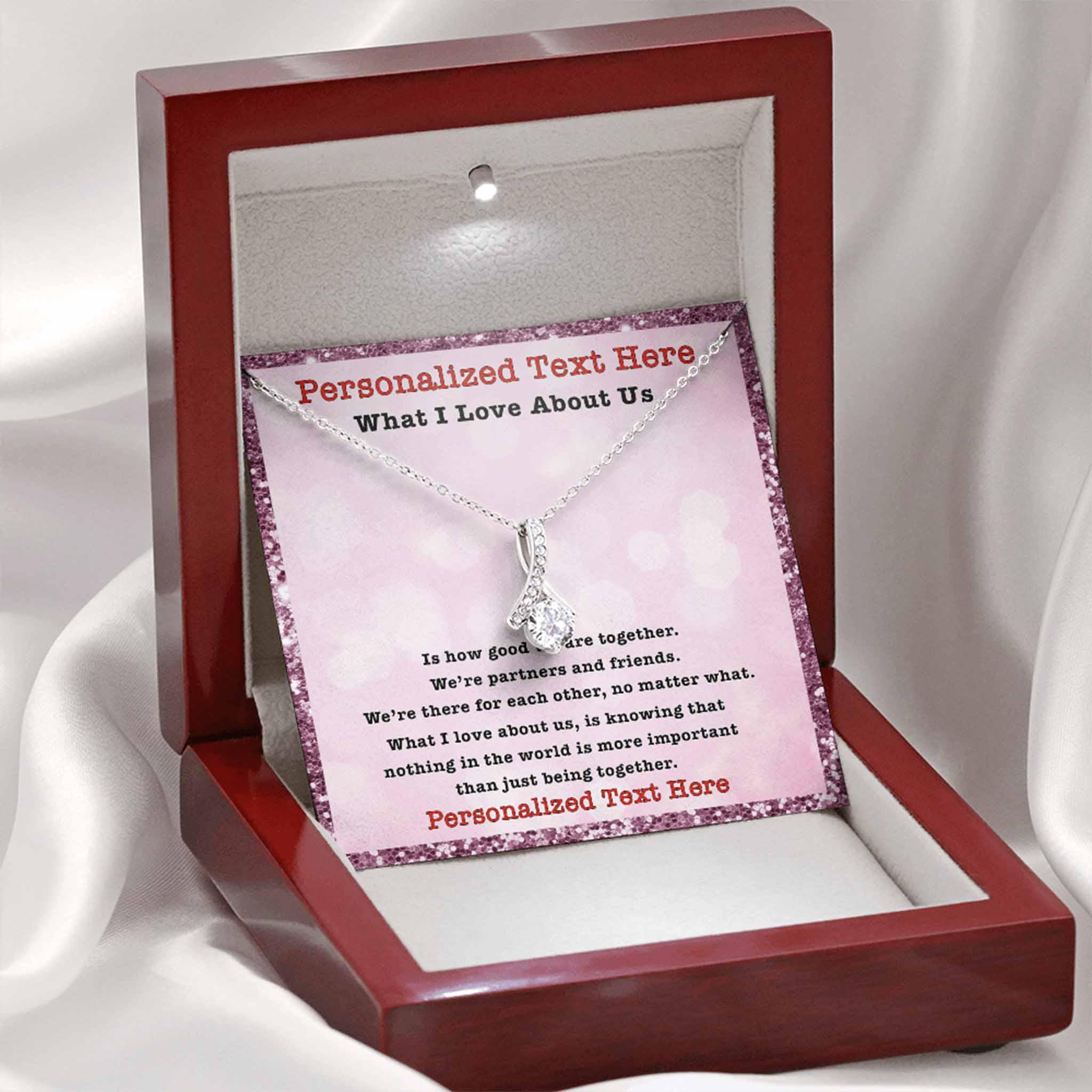 Alluring Beauty Necklace What I Love About Us Personalized Insert CardCustomly Gifts