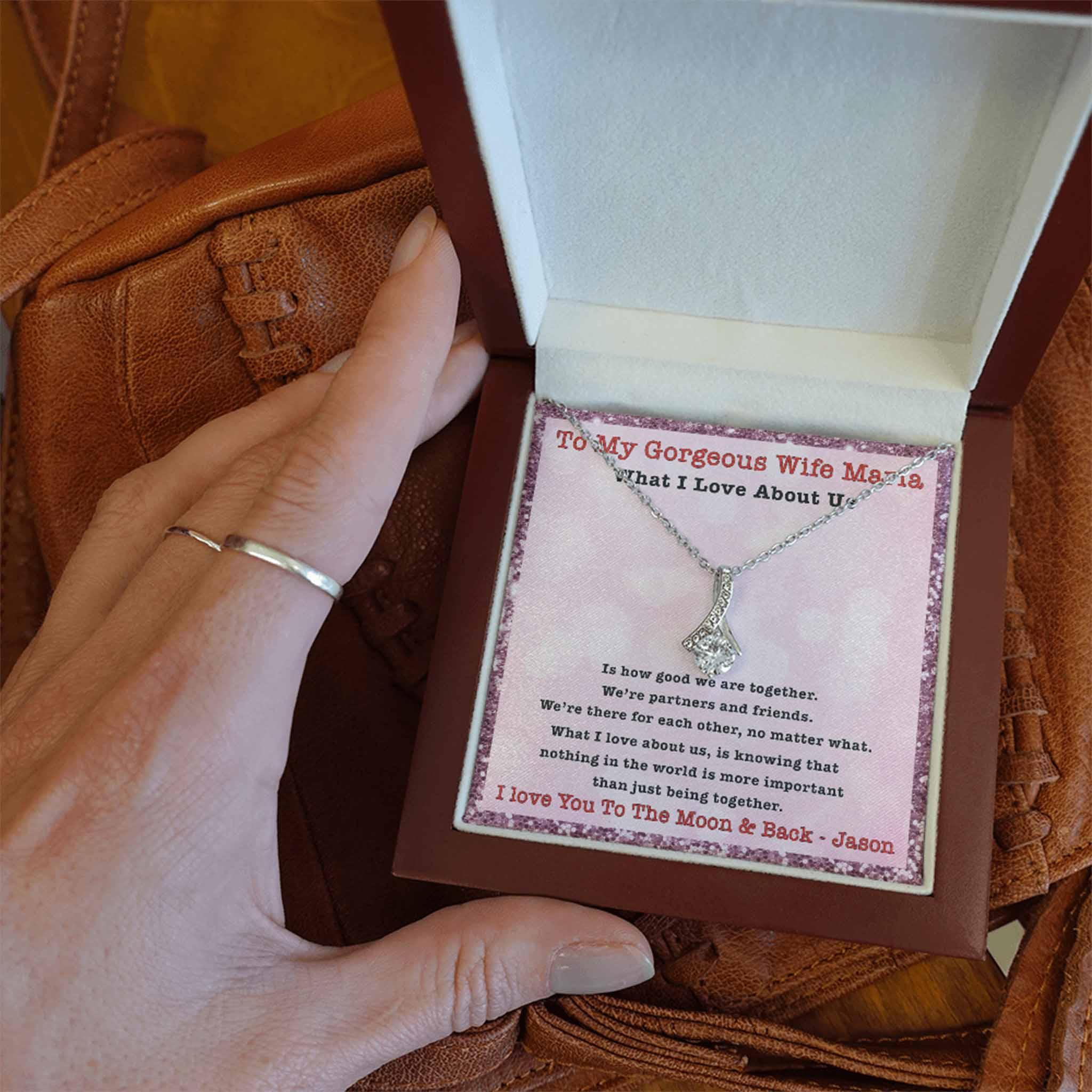 Alluring Beauty Necklace What I Love About Us Personalized Insert CardCustomly Gifts
