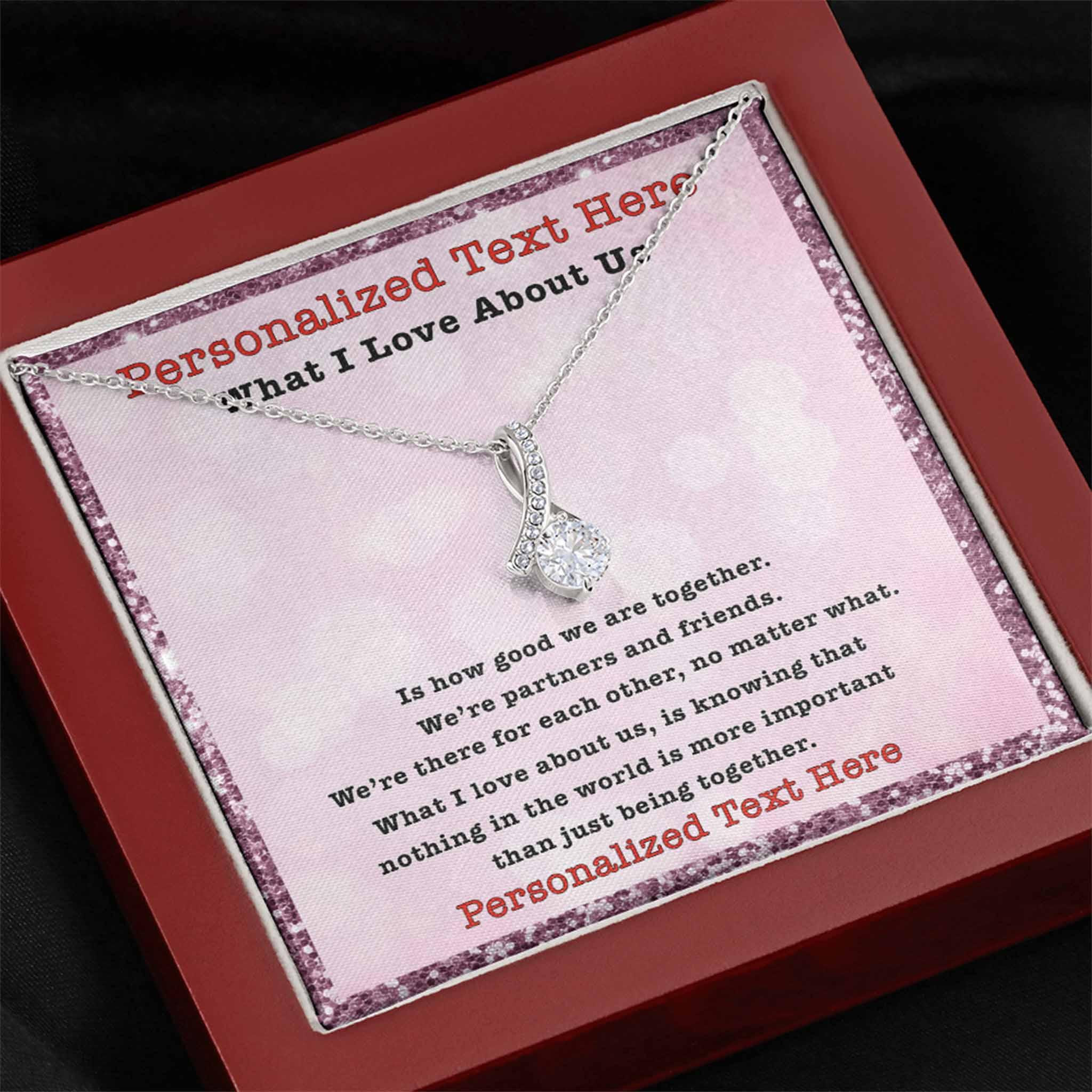 Alluring Beauty Necklace What I Love About Us Personalized Insert CardCustomly Gifts