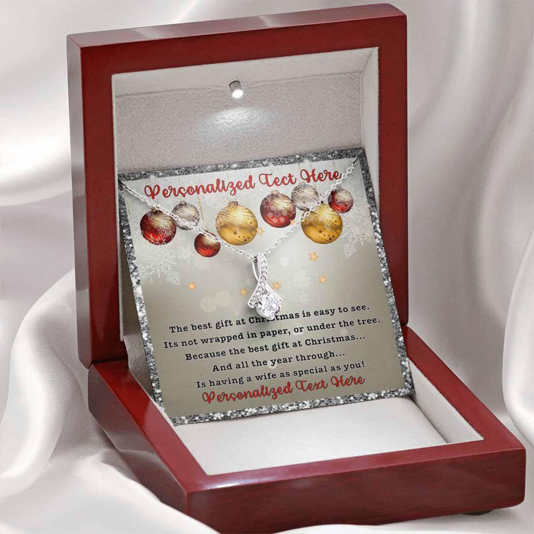 Alluring Beauty Necklace Wife Best Gift At Christmas Personalized Insert CardCustomly Gifts
