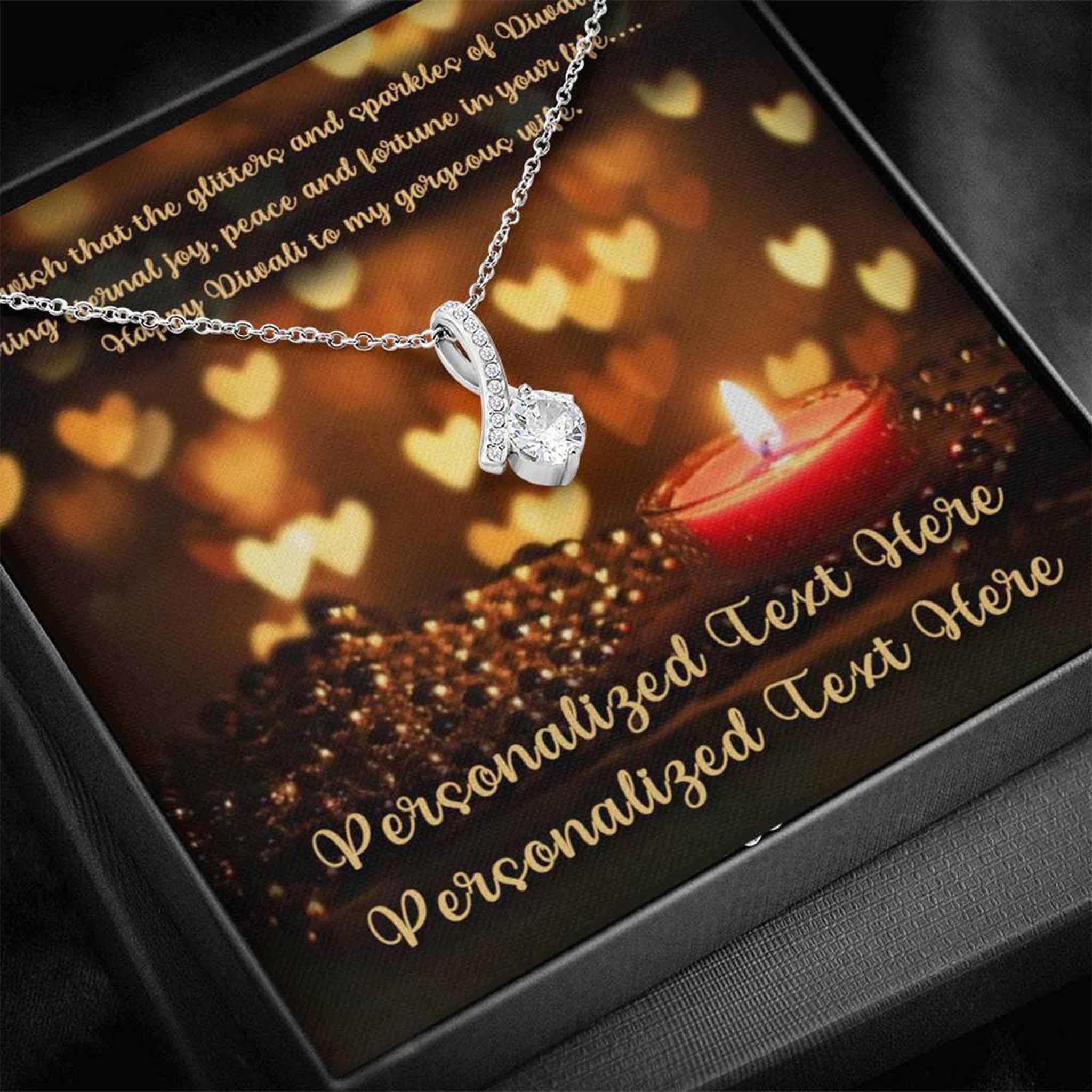 Alluring Beauty Necklace Wife Happy Diwali v5 Personalized Insert CardCustomly Gifts