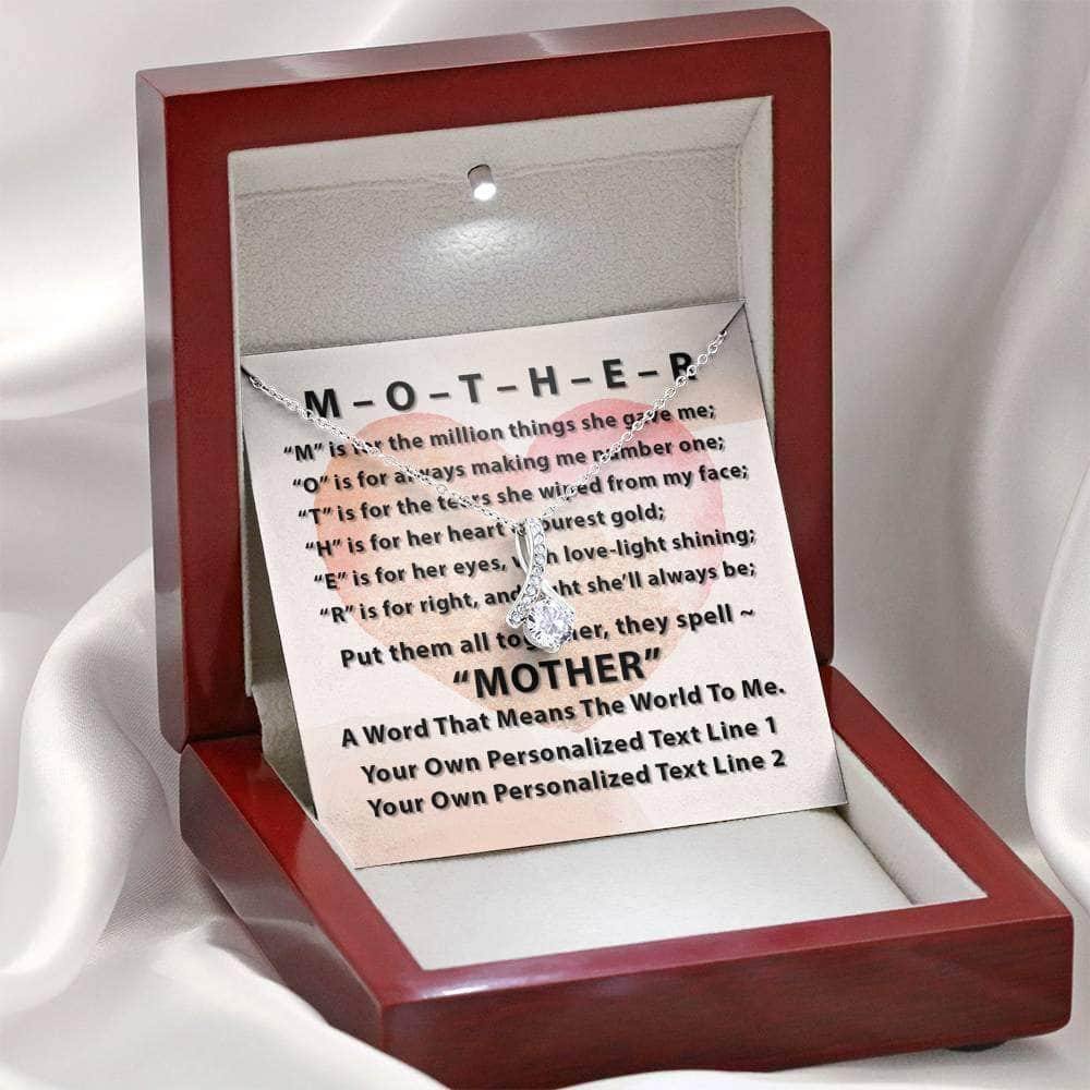 Alluring Beauty Necklace With M-O-T-H-E-R Poem Personalized Insert CardCustomly Gifts