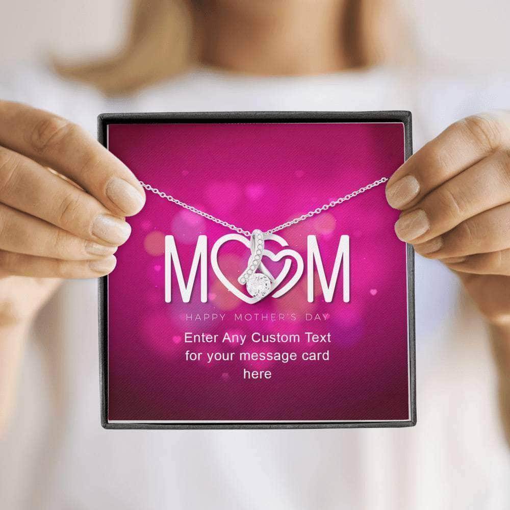 Alluring Beauty Necklace With Mom Hearts Happy Mother's Day Personalized Insert CardCustomly Gifts