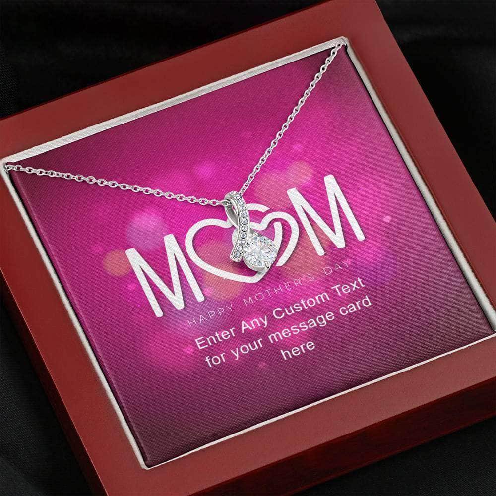 Alluring Beauty Necklace With Mom Hearts Happy Mother's Day Personalized Insert CardCustomly Gifts