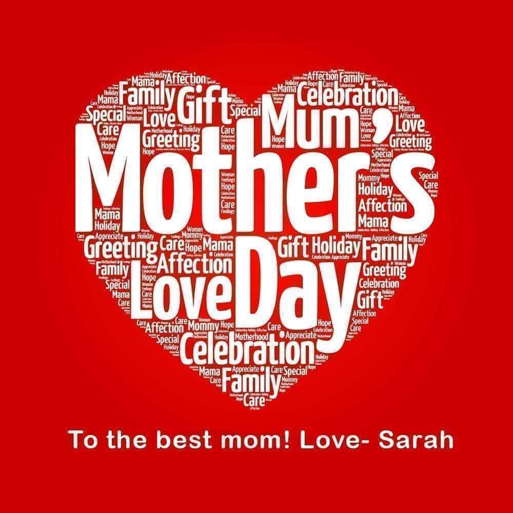 Alluring Beauty Necklace With Mothers Day Red Heart Word Cloud Personalized Insert CardCustomly Gifts
