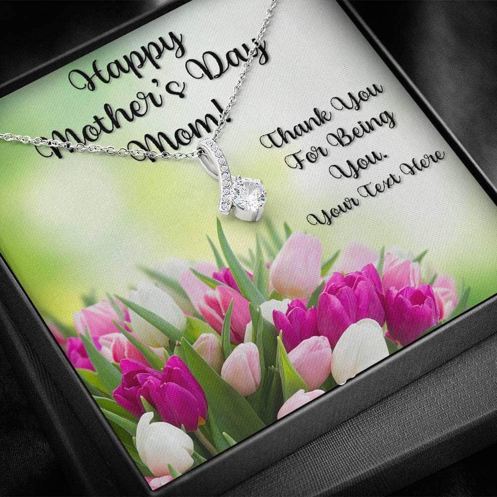 Alluring Beauty Necklace With Tulips Mother's Day Thank You For Being You Personalized Insert CardCustomly Gifts