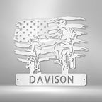 American Motocross Personalized Family Name Steel SignCustomly Gifts