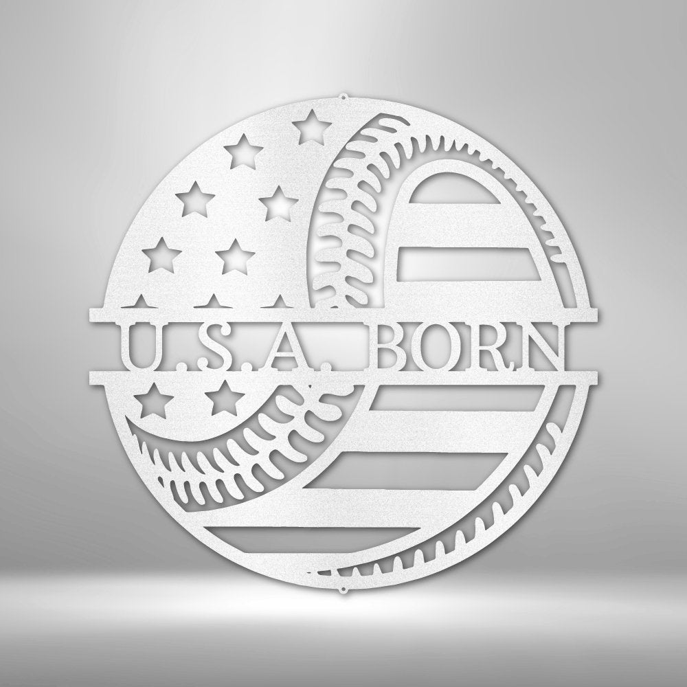 America's Pastime Baseball Personalized Text Metal SignCustomly Gifts