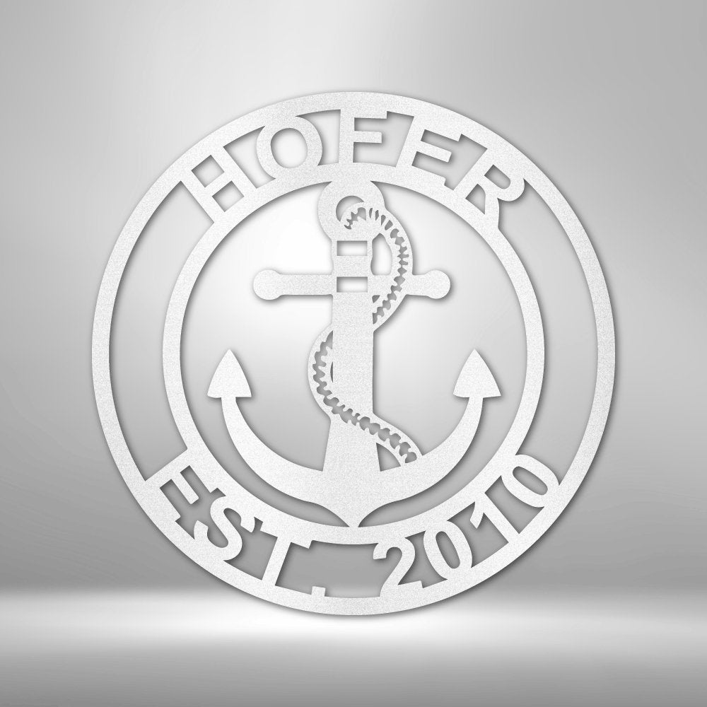 Anchor Family Personalized Name Text Steel SignCustomly Gifts