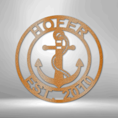 Anchor Family Personalized Name Text Steel SignCustomly Gifts