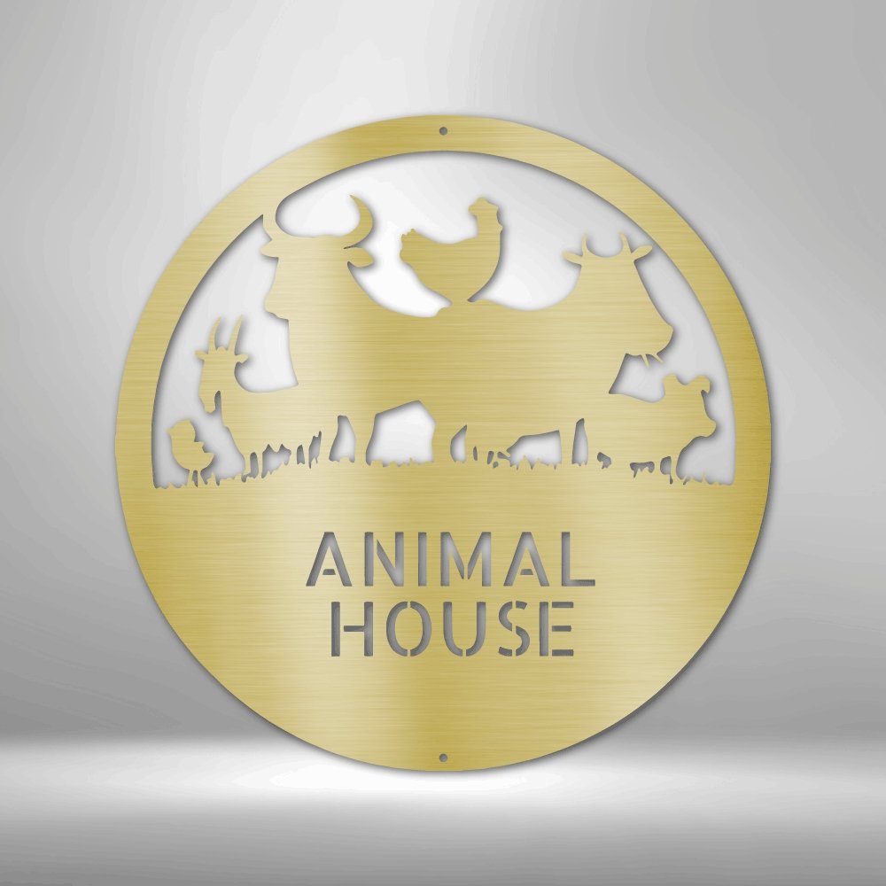 Animal House Personalized Name Text Steel SignCustomly Gifts