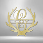 Antler Personalized Monogram Name Steel SignCustomly Gifts