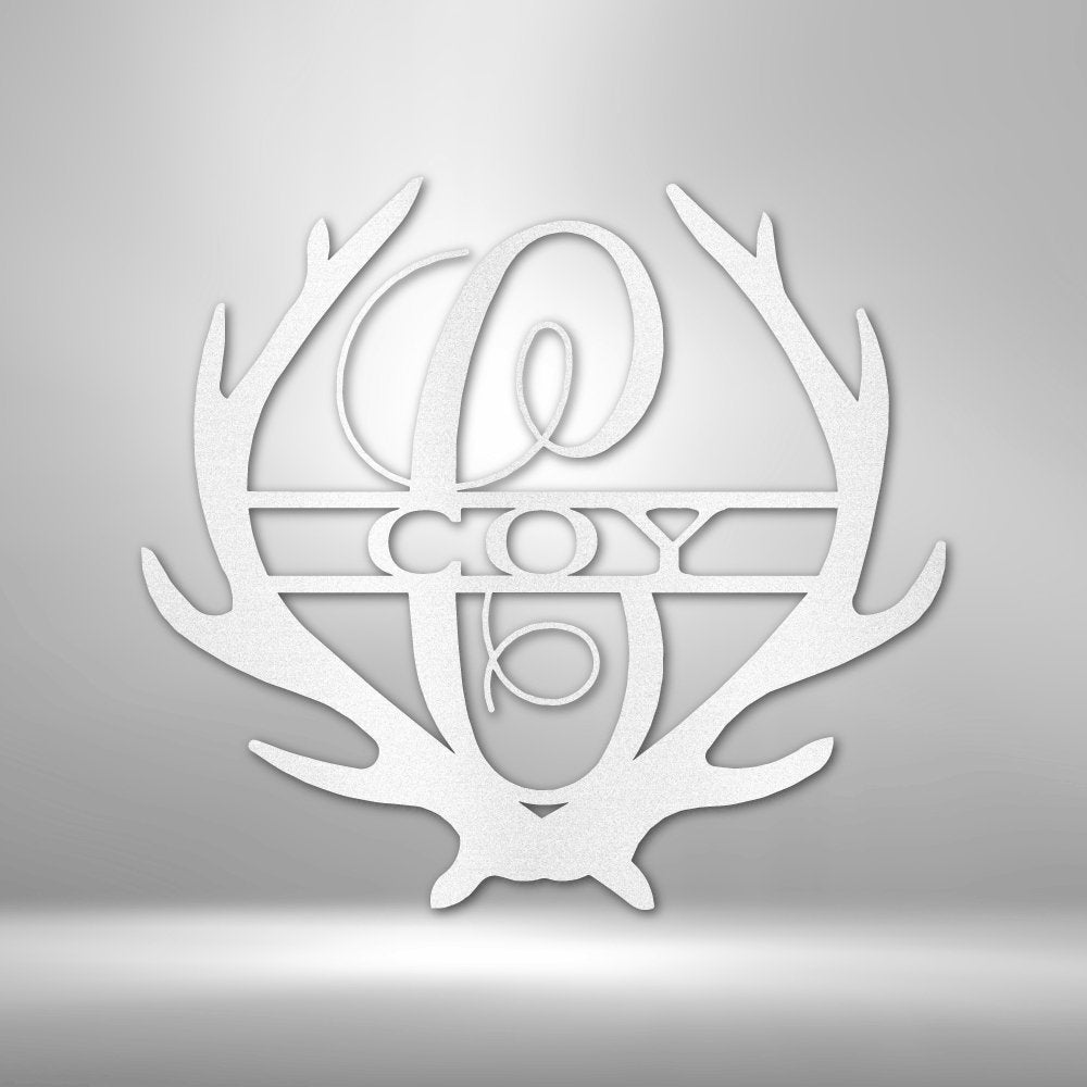 Antler Personalized Monogram Name Steel SignCustomly Gifts