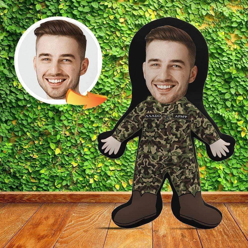 Army Theme v1 Mini Me Human Doll PillowCustomly Gifts