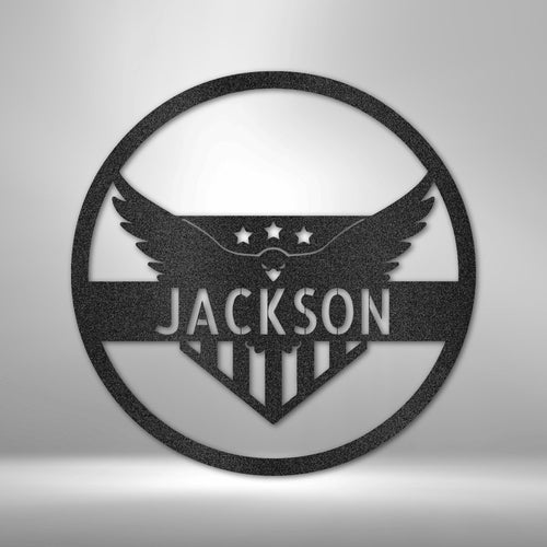Attacking Eagle Personalized Name Text Steel SignCustomly Gifts
