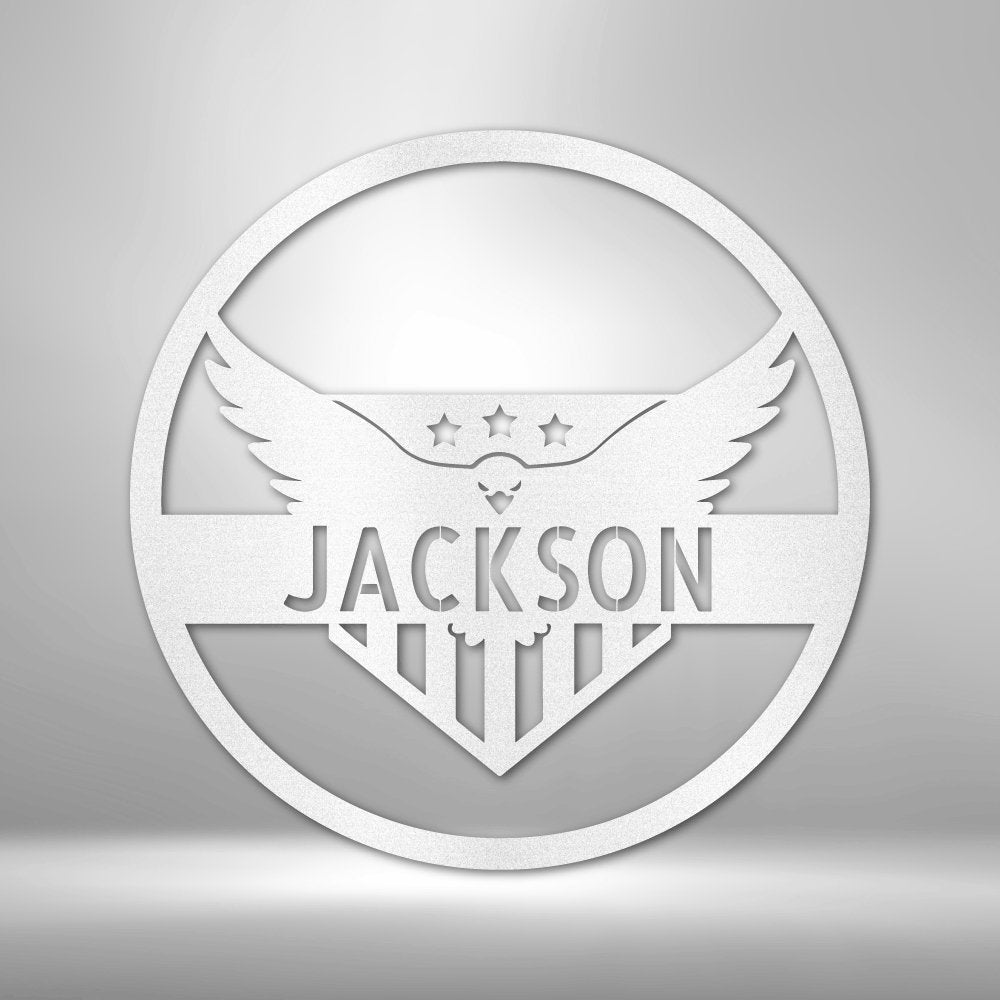 Attacking Eagle Personalized Name Text Steel SignCustomly Gifts