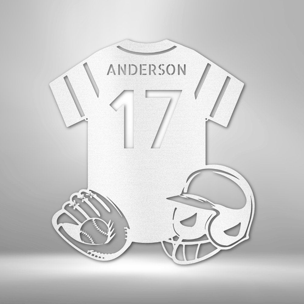 Baseball Gear Personalized Name Number Steel SignCustomly Gifts