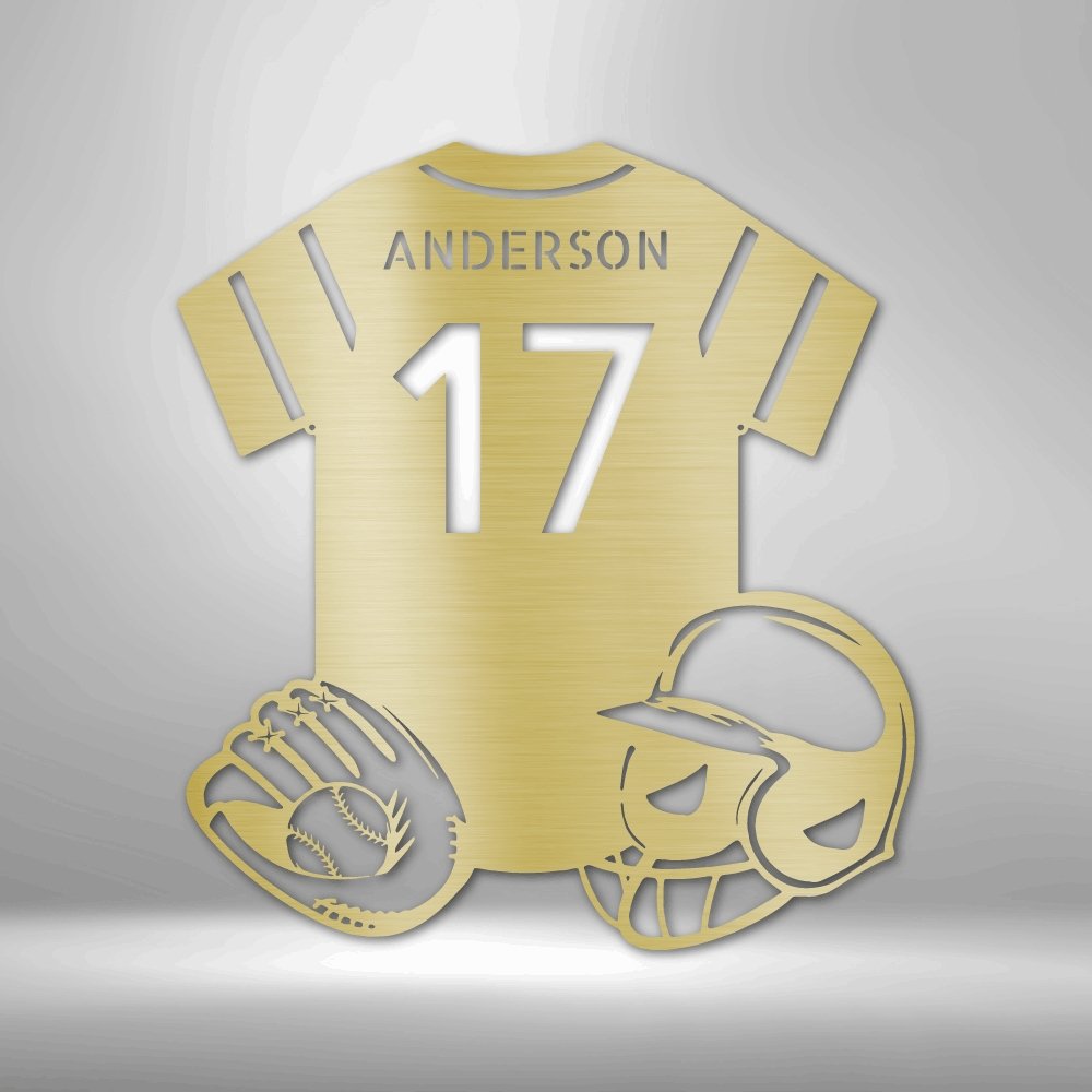 Baseball Gear Personalized Name Number Steel SignCustomly Gifts