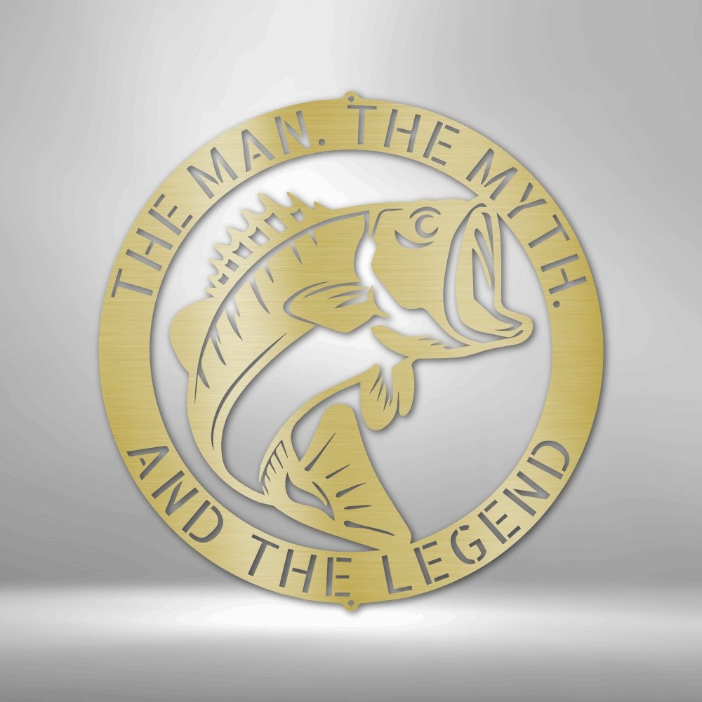 Bass Monogram Personalized Steel SignCustomly Gifts