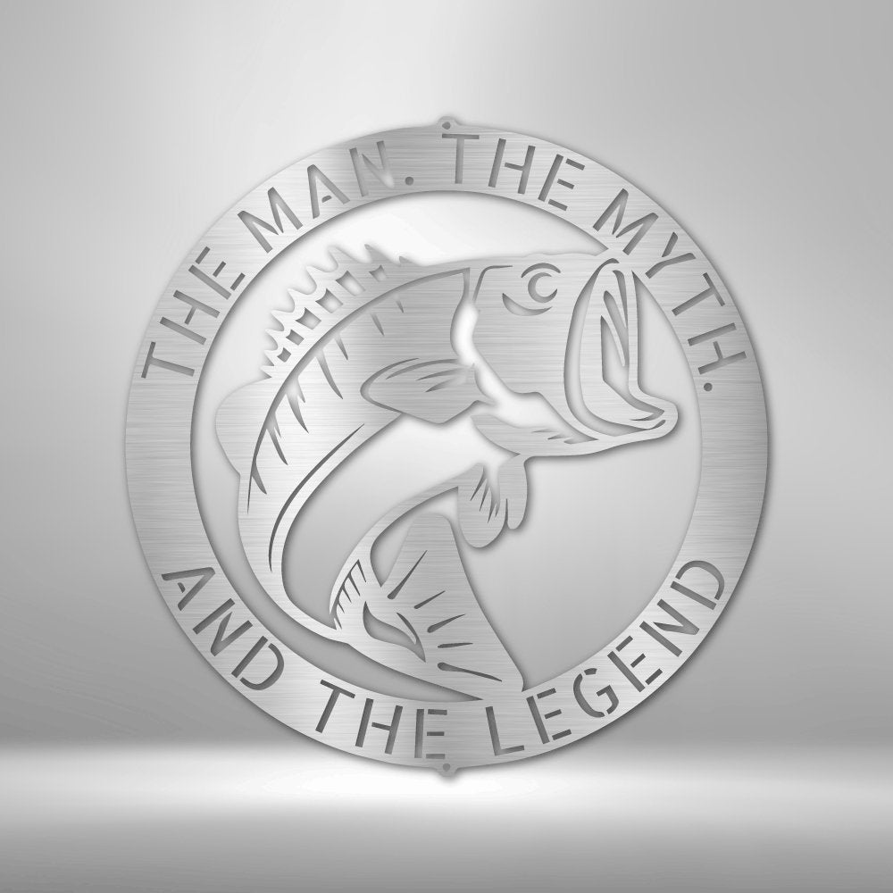 Bass Monogram Personalized Steel SignCustomly Gifts