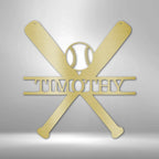 Batter Up Baseball Personalized Name Text Metal SignCustomly Gifts