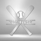 Batter Up Baseball Personalized Name Text Metal SignCustomly Gifts