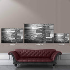 Beach Ocean Sunset v1 Black and White Multiple Names Personalized Directional Sign PosterCustomly Gifts
