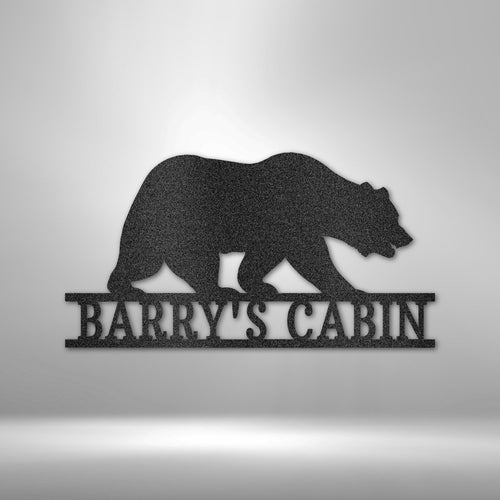 Bear Personalized Name Text Steel SignCustomly Gifts